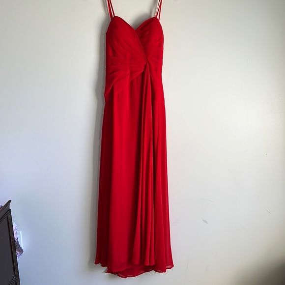 ❤️ Faviana Couture Red Strapless Prom Dress Size 4 - Picture 3 of 17